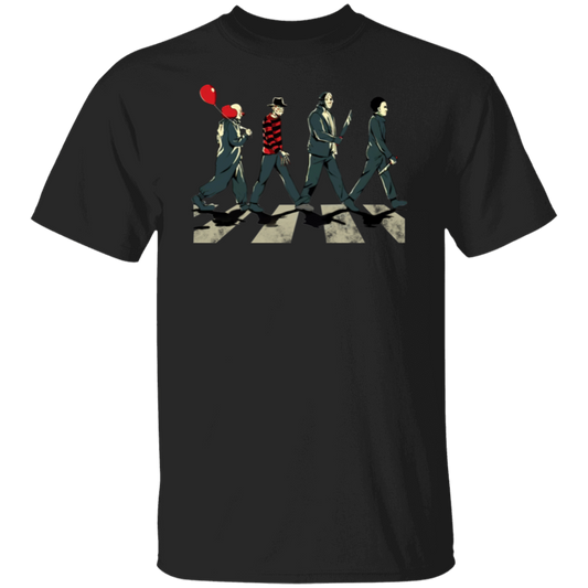 Horror Movie Characters Abbey Road T-Shirt - leleart