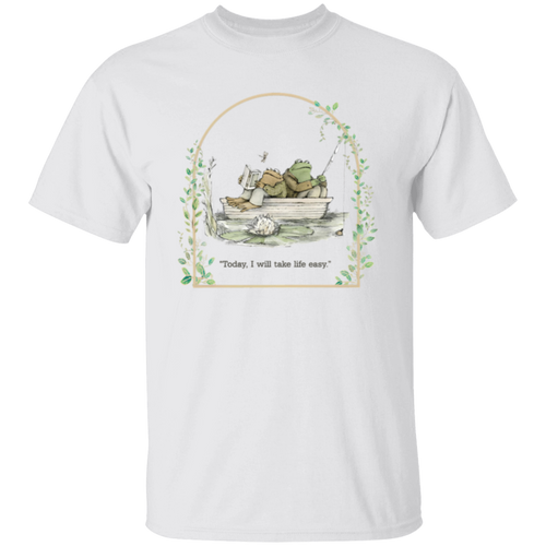Today I Will Take Life Easy Frog And Toad Teacher Vintage Unisex  T-Shirt - letter