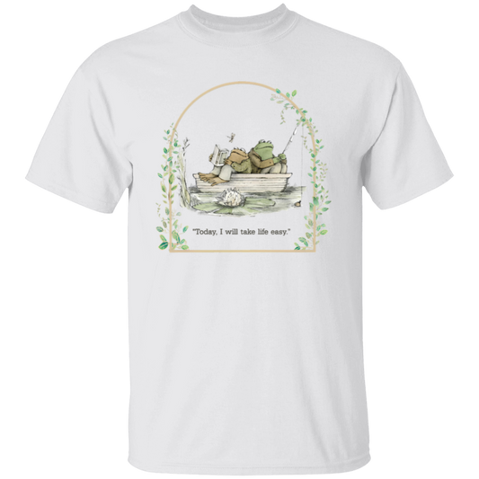 Today I Will Take Life Easy Frog And Toad Teacher Vintage Unisex  T-Shirt - letter