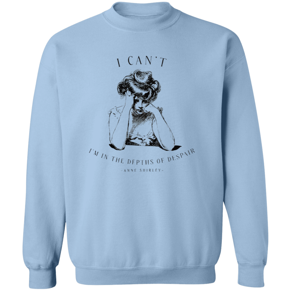 I Can't I'm In The Depths Of Despair Literature Teacher Vintage G180 Gildan Crewneck Pullover Sweatshirt - letter