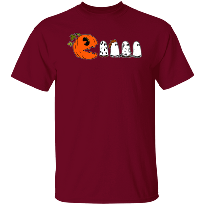 Pumpkin Ghost Pacman T-Shirt - lapicta