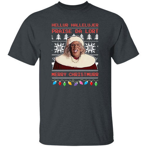 Madea Hellur Hallelujer Praise Da Lort Merry Christmas Vintage T-Shirt, Christmas Shirt, Madea Shirt, Gift Tee For You And Your FriendsG500 5.3 oz. T-Shirt