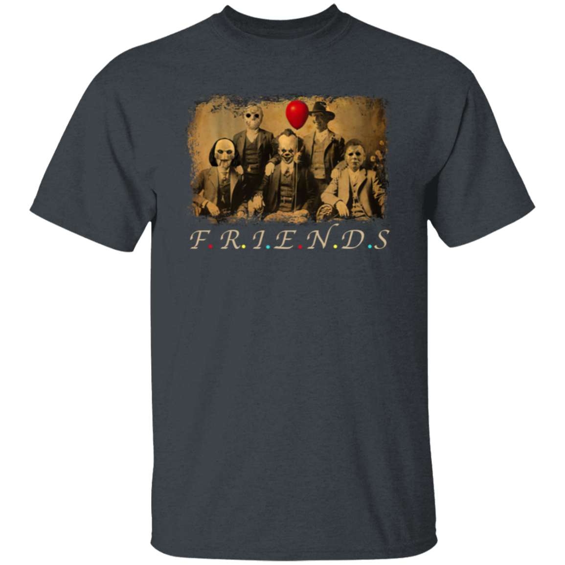 Friends Horror Five Characters Squad – Funny Halloween Movie T-Shirt - leleart