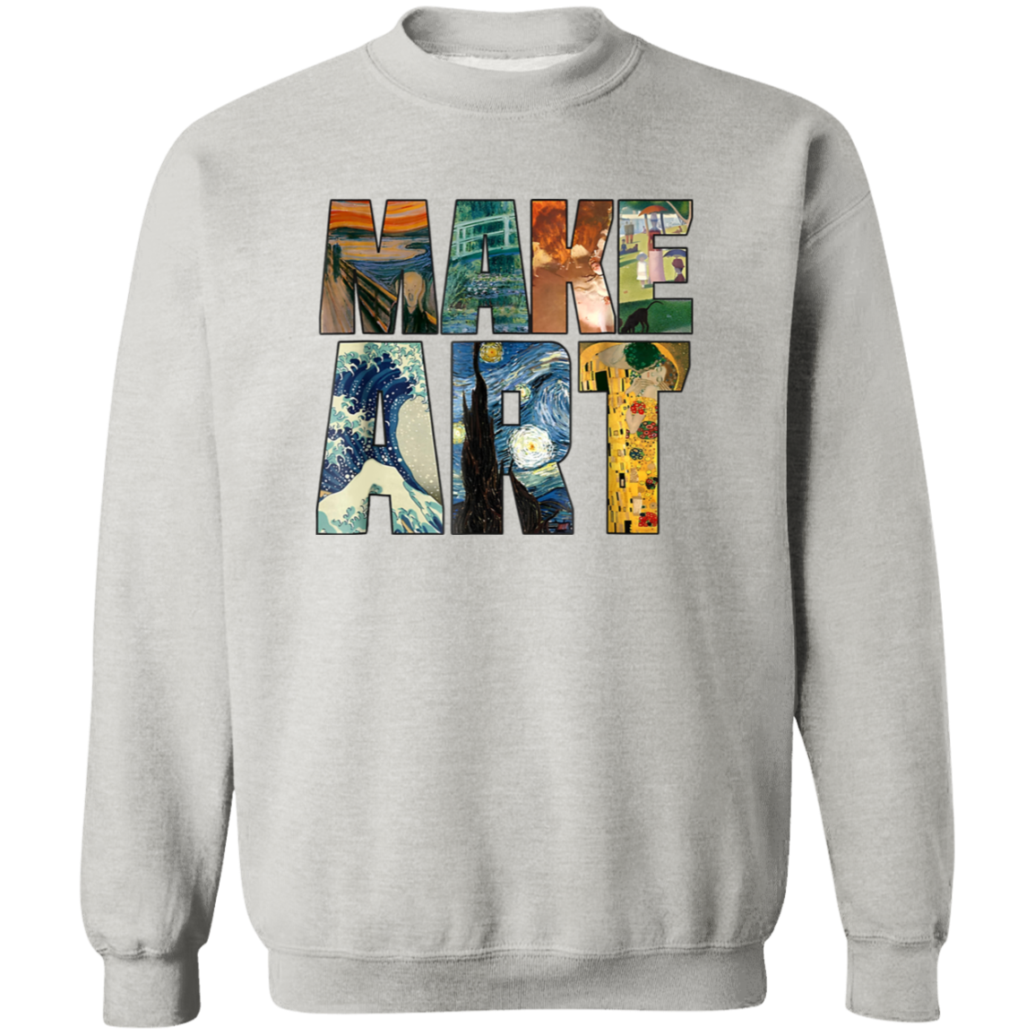 Make Art Teacher Vintage G180 Gildan Crewneck Pullover Sweatshirt - letter