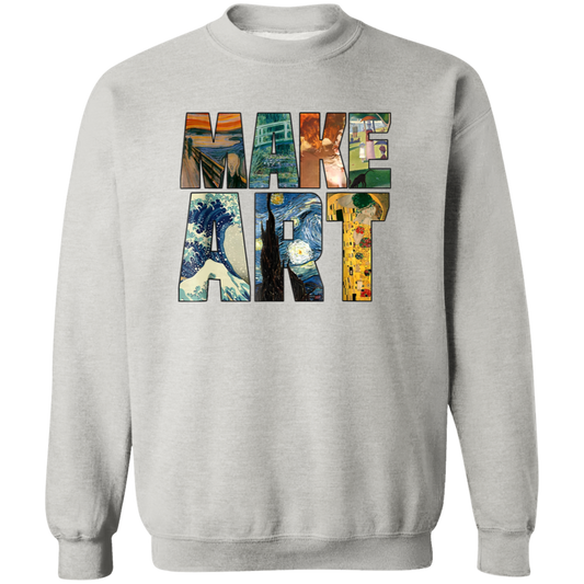 Make Art Teacher Vintage G180 Gildan Crewneck Pullover Sweatshirt - letter