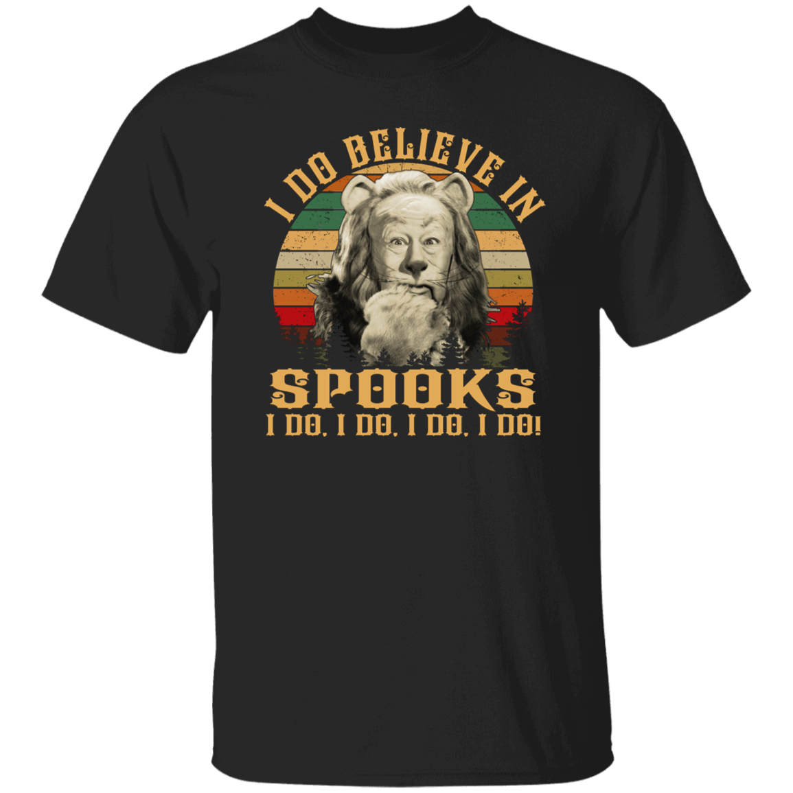 The Cowardly Lion I Do Believe In Spooks Vintage T-Shirt