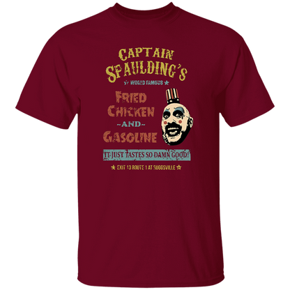 Captain Spaulding's World Famous Fried Chicken and Gasoline Retro T-Shirt - leleart