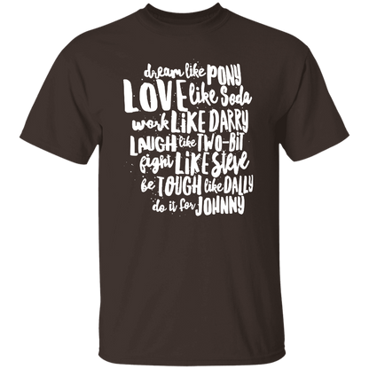 The Outsiders Character Names Funny Literature Teacher Vintage T-Shirt