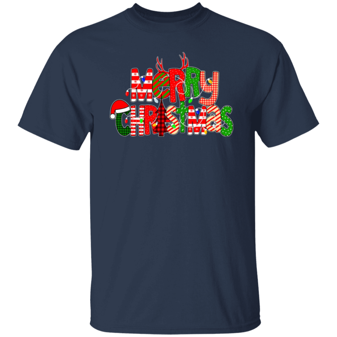 Merry Christmas With Rich Pattern Teacher T-Shirt - lapicta