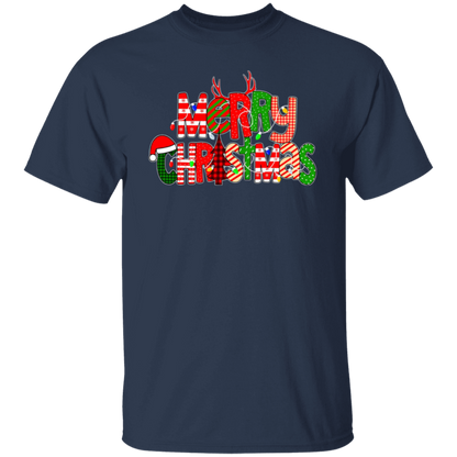 Merry Christmas With Rich Pattern Teacher T-Shirt - lapicta