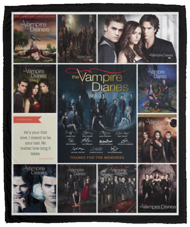 The Vampire Diaries TV Series Fleece Blanket, Premium Sherpa Blanket, Vampire Blanket, The Vampire Diaries Movie Quilt, Movie BlanketVPM Cozy Plush Fleece Blanket - 50x60