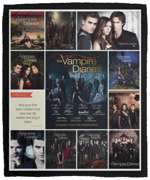 The Vampire Diaries TV Series Fleece Blanket, Premium Sherpa Blanket, Vampire Blanket, The Vampire Diaries Movie Quilt, Movie BlanketVPM Cozy Plush Fleece Blanket - 50x60