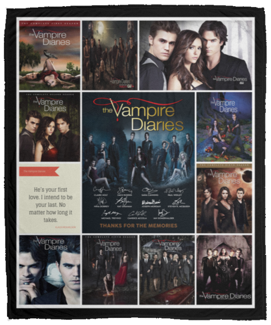 The Vampire Diaries TV Series Fleece Blanket, Premium Sherpa Blanket, Vampire Blanket, The Vampire Diaries Movie Quilt, Movie BlanketVPM Cozy Plush Fleece Blanket - 50x60