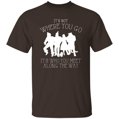 It's Not Where You Go It's Who You Meet Along The Way Funny Literature Teacher Vintage T-Shirt