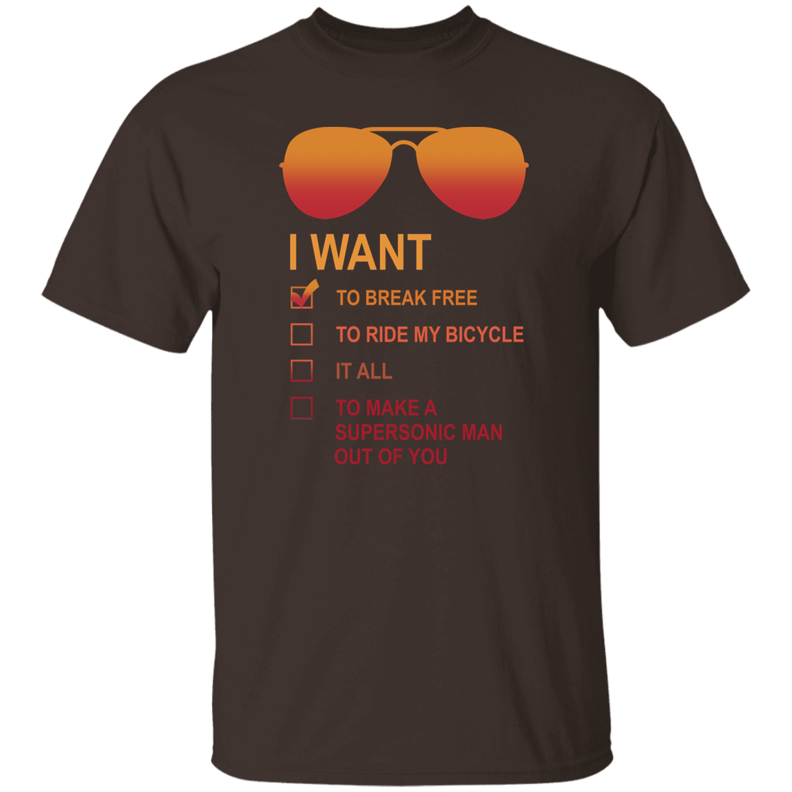 I Want to Break Free Freddie Mercury Glasses T-Shirt - leleart