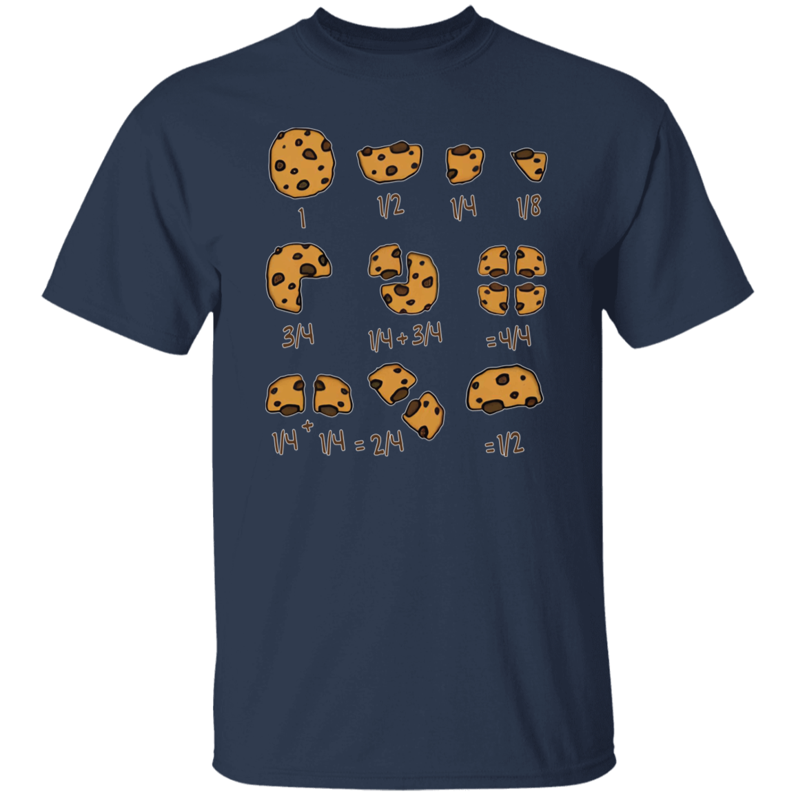 Cookie Fractional Numbers Math Teacher T-Shirt - CDCraft