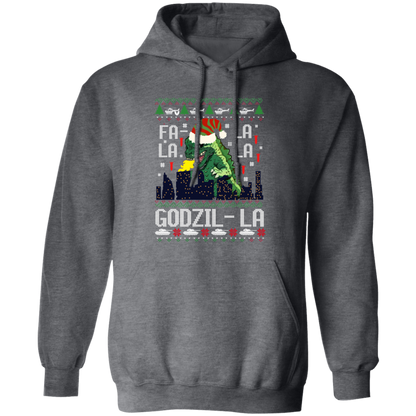 Fa La La La Godzilla Christmas Vintage Gildan Pullover Hoodie
