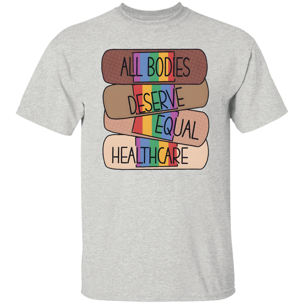 All Bodies Deserve Equal Healthcare Unisex  T-Shirt - jasmine