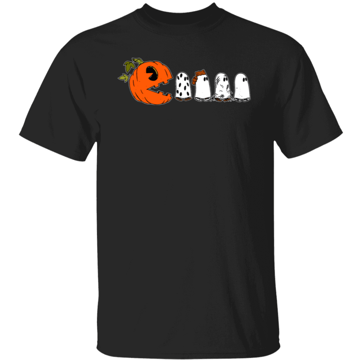 Pumpkin Ghost Pacman T-Shirt - lapicta