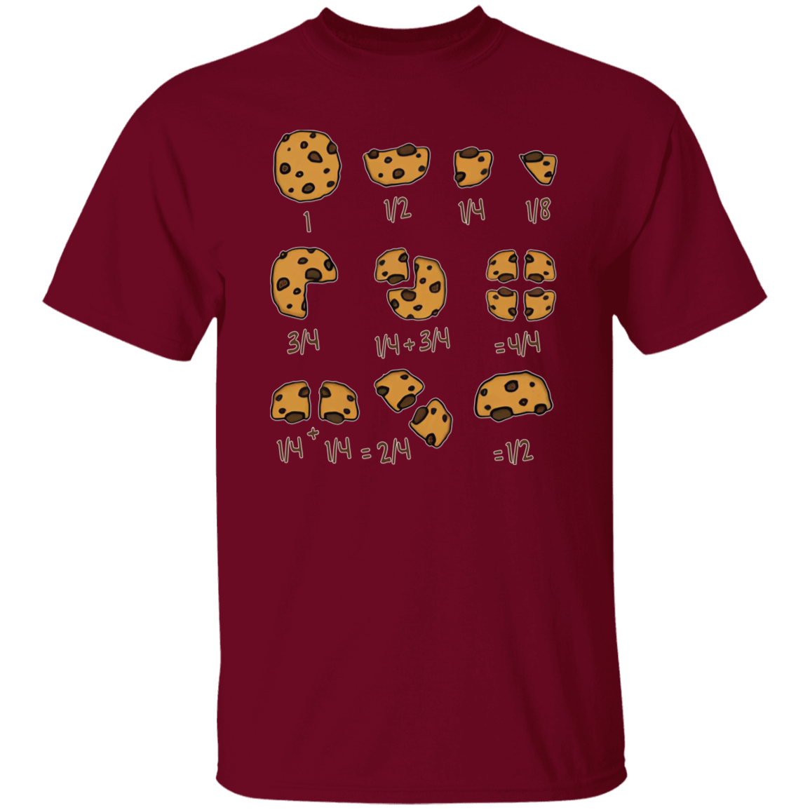 Cookie Fractional Numbers Math Teacher T-Shirt - CDCraft