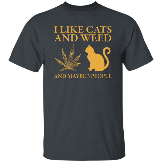 I Like Cats And Weed And Maybe 3 People Vintage T-Shirt