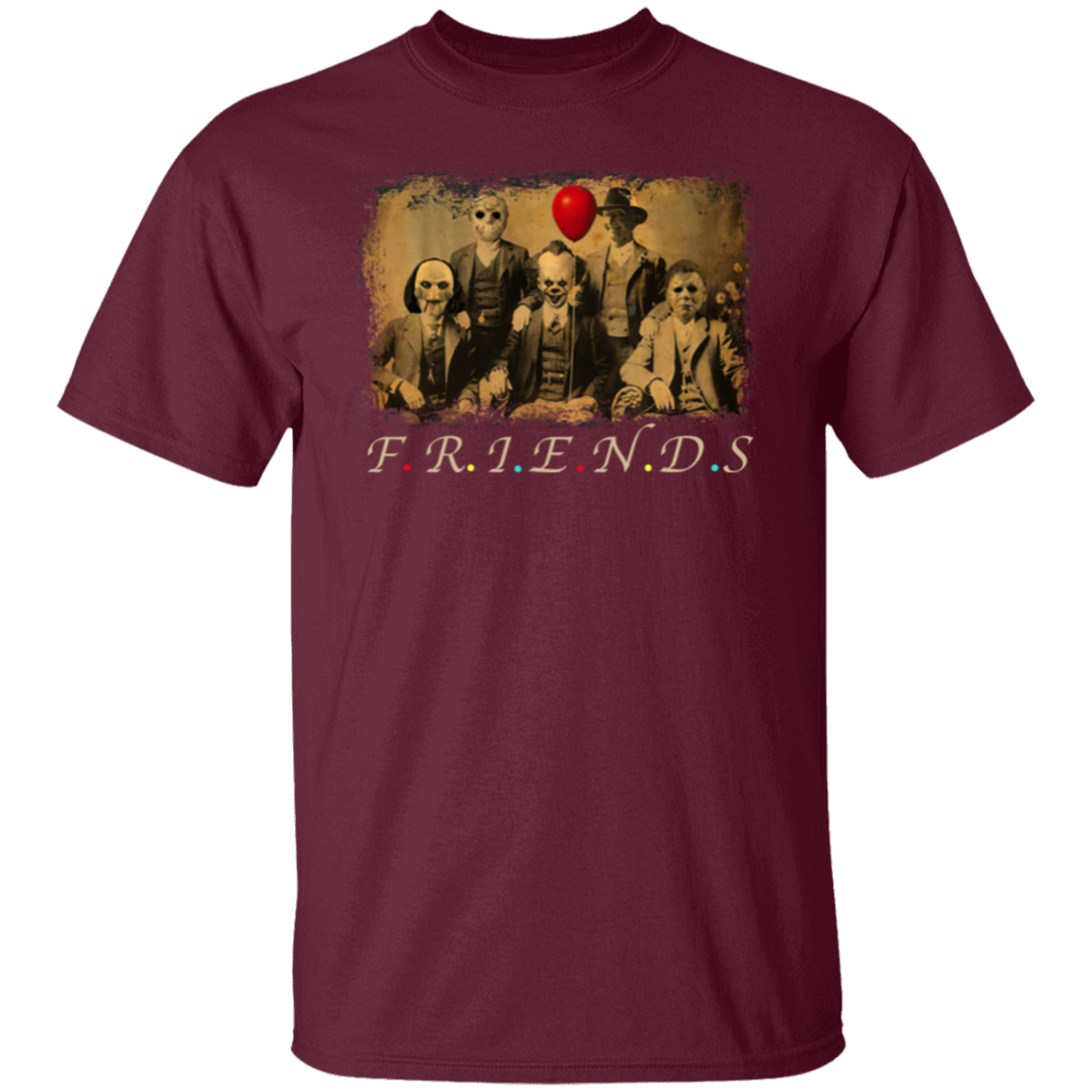 riends Horror Five Characters Squad – Funny Halloween Movie T-Shirt - leleart