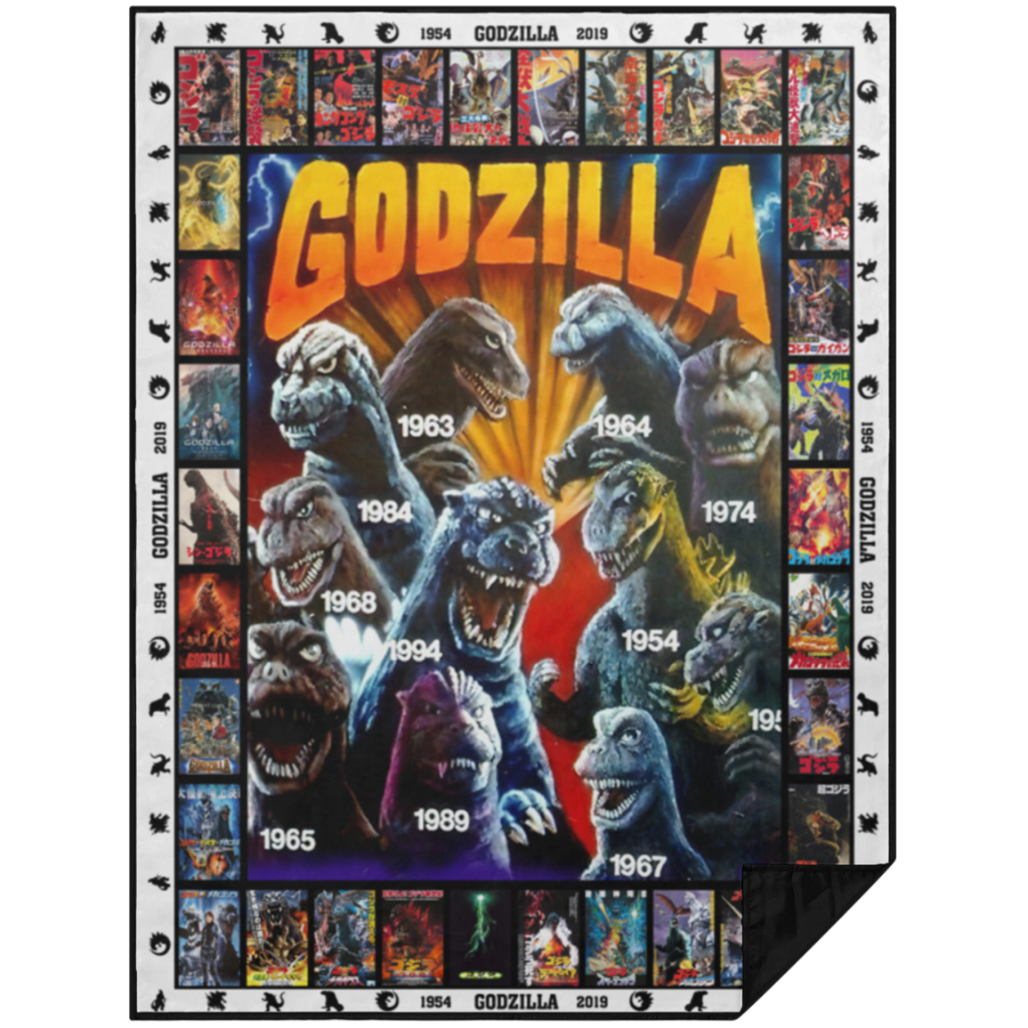 Godzilla All Version Fleece Blanket, Premium Sherpa Blanket, Monster Blanket, Godzilla Vs Kong Blanket, Godzilla Movie Blanket	PBL Premium Picnic Blanket 60x80