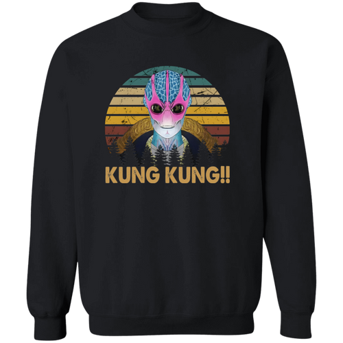 Vintage Kung Kung Resident Alien Design Vintage  Gildan Crewneck Pullover Sweatshirt