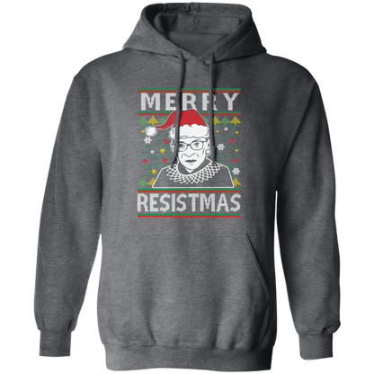 Merry Resistmas Ruth Bader Ginsburg Ugly Christmas G185 Pullover Hoodie - 96566245 - lucy