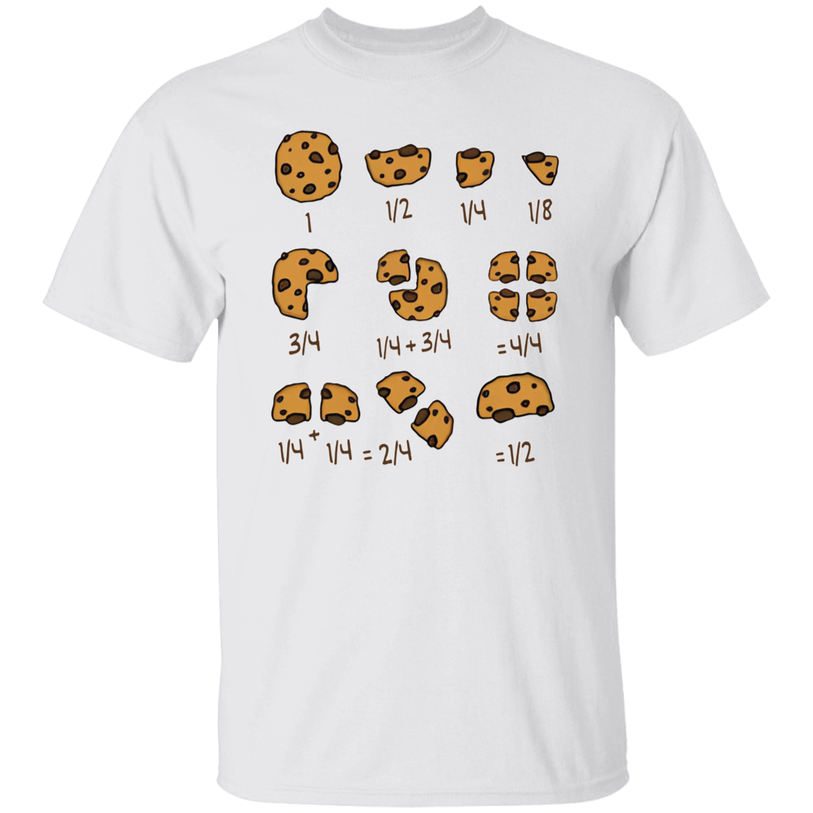 Cookie Fractional Numbers Math Teacher T-Shirt - CDCraft