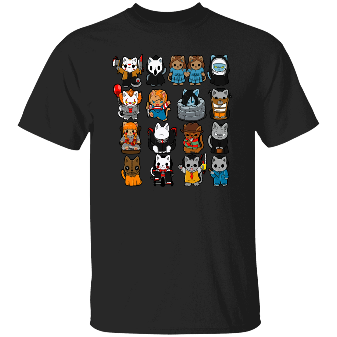 Funny Cats Horror Movie Characters Teacher Vintage Unisex  T-Shirt - letter