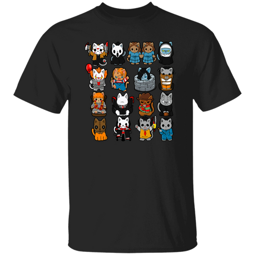 Funny Cats Horror Movie Characters Teacher Vintage Unisex  T-Shirt - letter