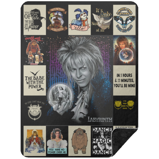 Dd Labyrinth For Fans Fleece Blanket, Premium Sherpa Blanket, David Bowie Blanket, Movie Quilt, Music Film Blanket, Movie Characters BlanketBSHL Premium Black Sherpa Blanket 60x80