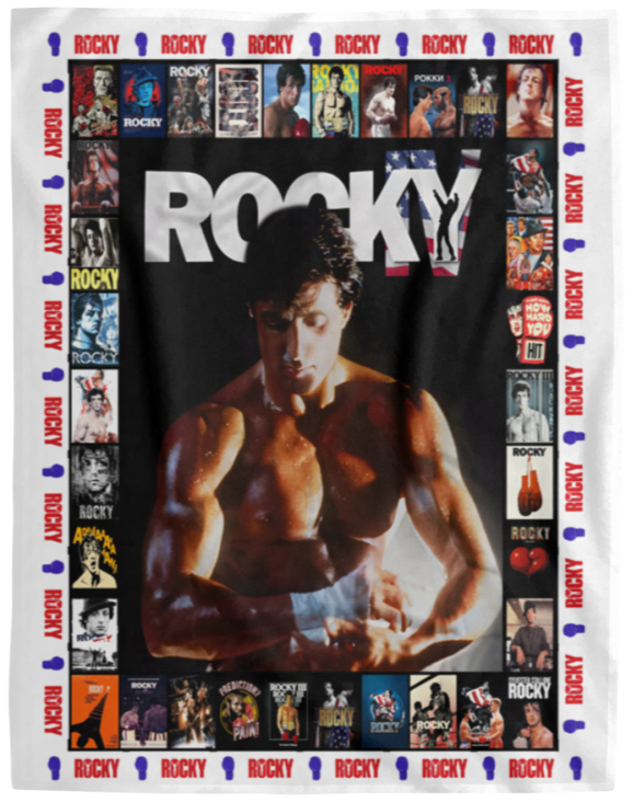 Rocky Balboa Fleece Blanket, Premium Sherpa Blanket, Rocky Balboa Blanket, Sylvester Stallone Blanket	VPL Cozy Plush Fleece Blanket - 60x80