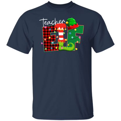 Christmas Elf Teacher  T-Shirt - lapicta