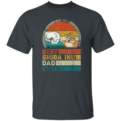 Best Shiba Inu Dad Ever Vintage T-Shirt, Father's Day Shirt, Fathers Day Shirt, Dad Shirt, Daddy Shirt, Gift For Dad, Dog Shirt, Shiba Shirt G500 5.3 oz. T-Shirt