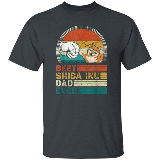 Best Shiba Inu Dad Ever Vintage T-Shirt, Father's Day Shirt, Fathers Day Shirt, Dad Shirt, Daddy Shirt, Gift For Dad, Dog Shirt, Shiba Shirt G500 5.3 oz. T-Shirt