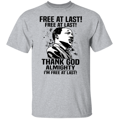 Free At Last Free At Last Thank God Almighty Martin Luther King Jr Speech Vintage T-Shirt