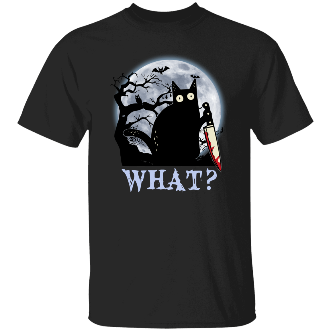 Cat What Murderous Black Cat With Knife Halloween Gift Unisex  T-Shirt - lucy - 89062012