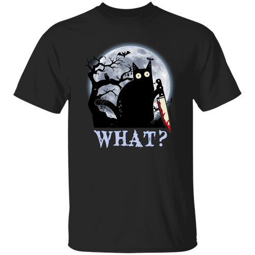Cat What Murderous Black Cat With Knife Halloween Gift Unisex  T-Shirt - lucy - 89062012