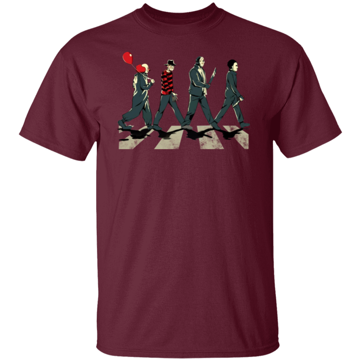 Horror Movie Characters Abbey Road T-Shirt - leleart