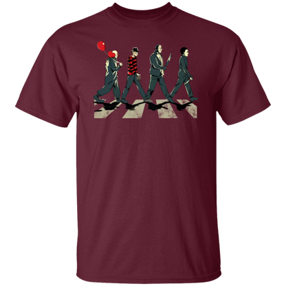 Horror Movie Characters Abbey Road T-Shirt - leleart