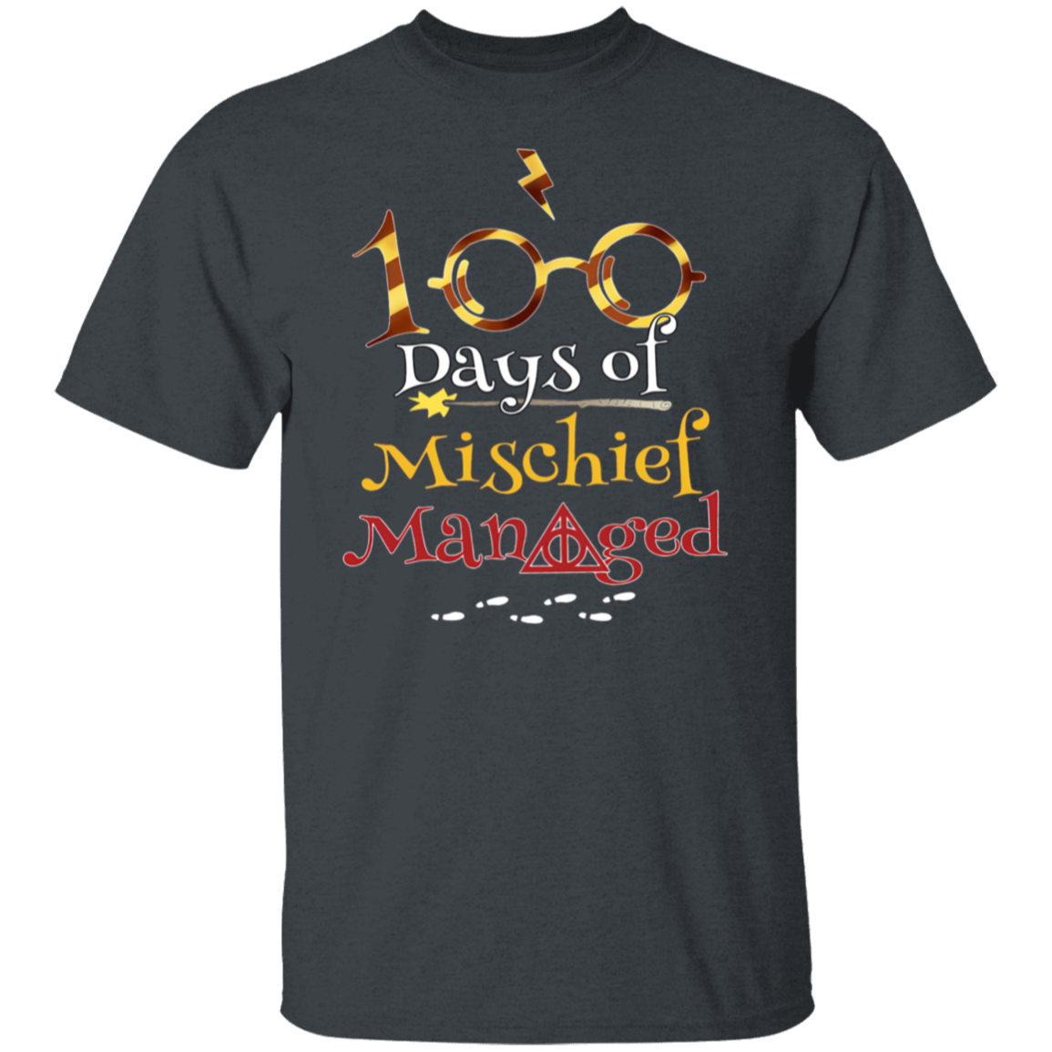 100 Days Of Mischief Managed Magic Style Teacher T-Shirt - CDCraft