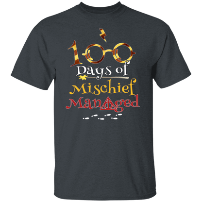 100 Days Of Mischief Managed Magic Style Teacher T-Shirt - CDCraft