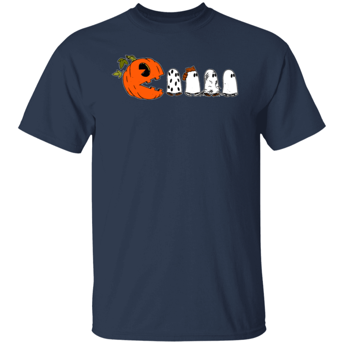 Pumpkin Ghost Pacman T-Shirt - lapicta
