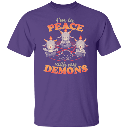 In Peace With My Demons Creepy Cute Baphomet Cats  T-Shirt