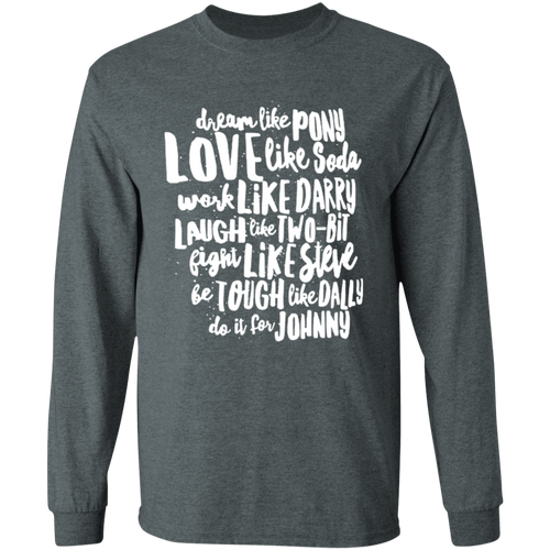The Outsiders Character Names Funny Literature Teacher Vintage T-Shirt - LONG SLEEVE