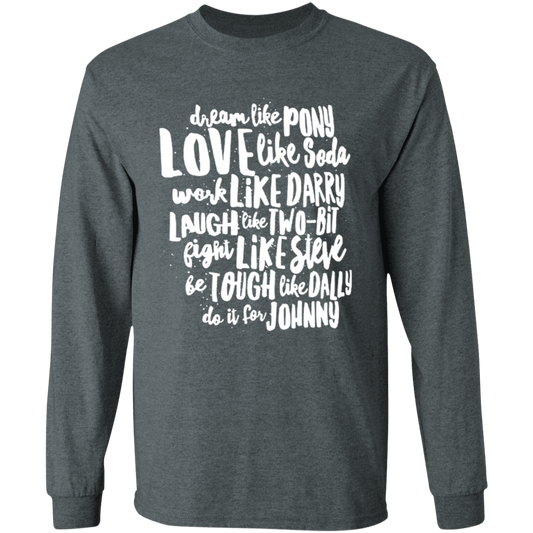 The Outsiders Character Names Funny Literature Teacher Vintage T-Shirt - LONG SLEEVE
