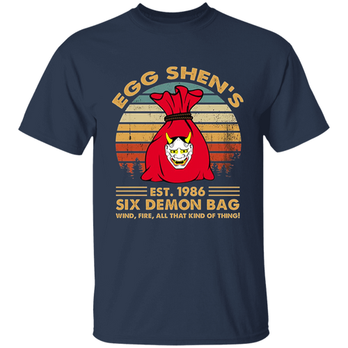 Egg Shen's Est 1986 Six Demon Bag Vintage T-Shirt, Big Trouble In Little China Shirt, 80s Movie Shirt, Victor Wong Shirt, Adventure Shirt	G500B Youth 5.3 oz 100% Cotton T-Shirt