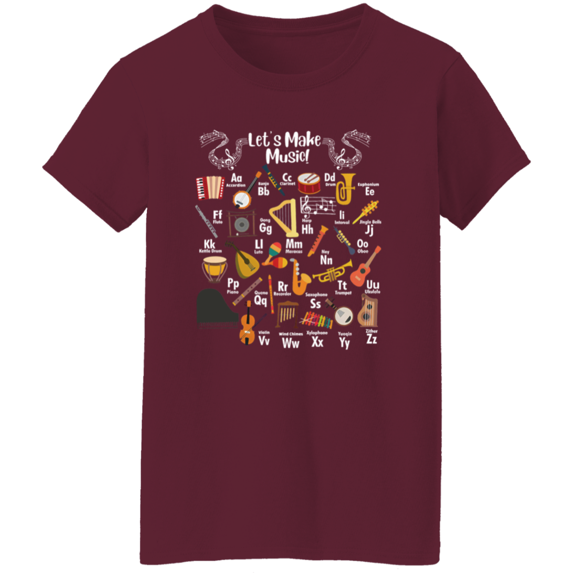 000 - FINAL - Let's Make Music Teacher Vintage T-Shirt - WOMAN